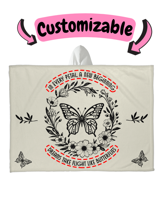 Garden of Dreams | Hooded Sherpa Fleece Blanket | Gardening Collection