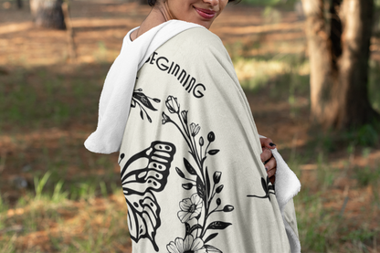 Garden of Dreams | Hooded Sherpa Fleece Blanket | Gardening Collection