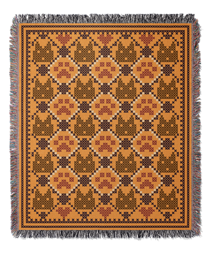 Cats and Paws |  Woven Blanket | Pet Collection