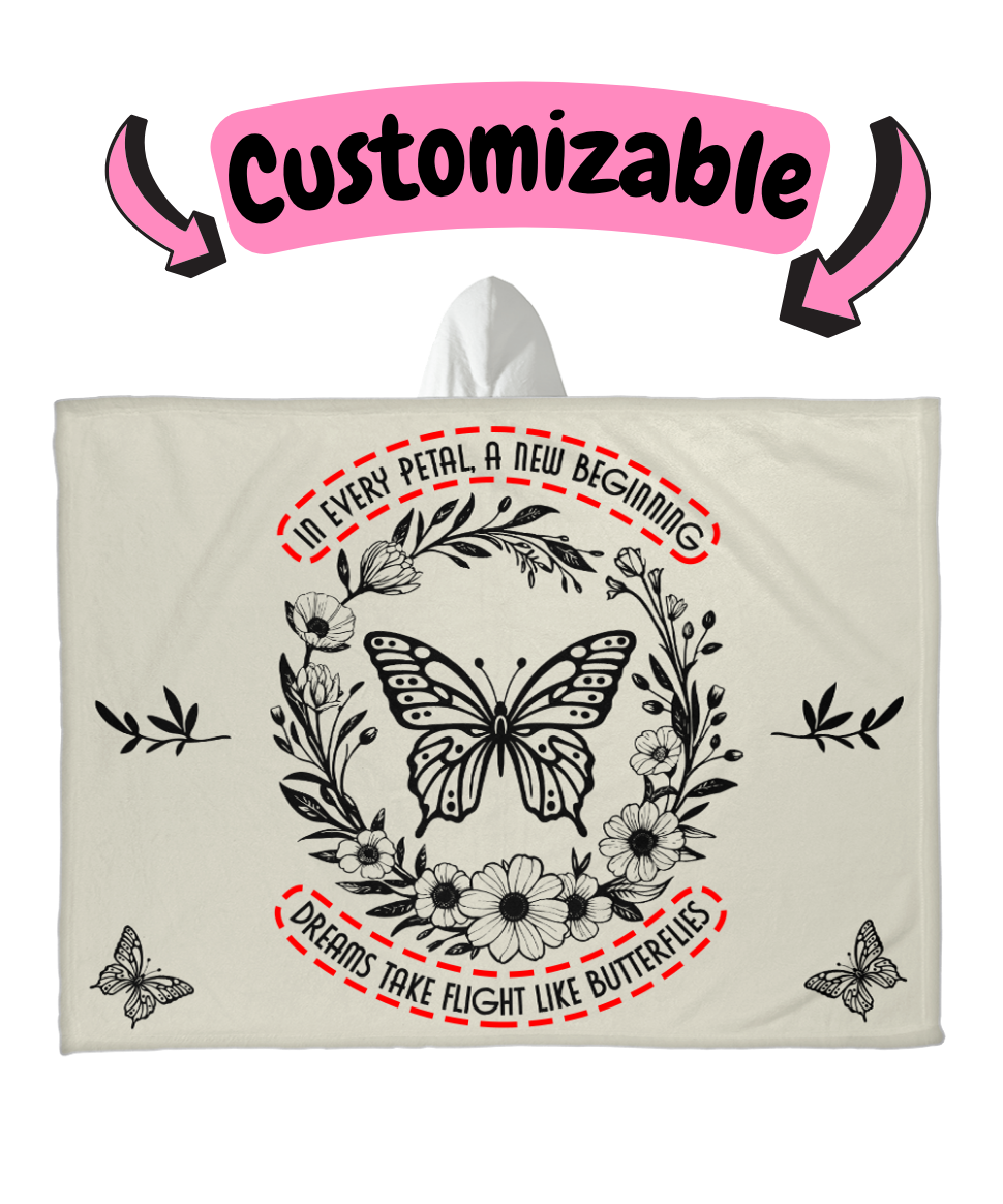 Garden of Dreams | Hooded Sherpa Fleece Blanket | Gardening Collection